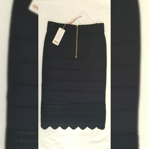 Ted Baker Blue Stef Scallop Detail Skirt Blue Navy. Size 1/US 4 - Picture 10 of 11